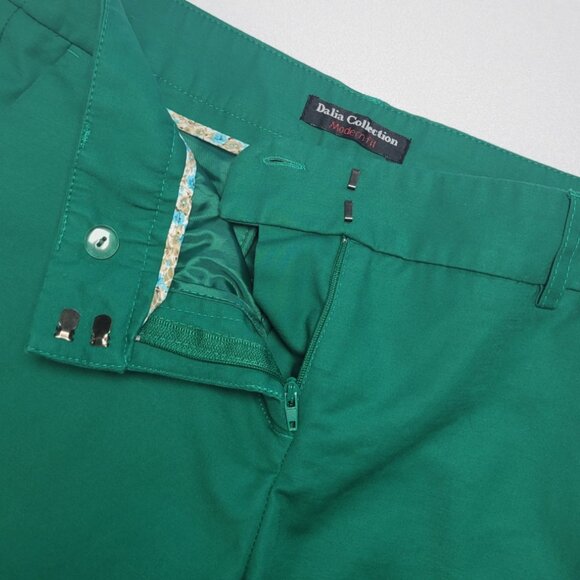 Dalia Collection Green 'Modern Fit' Ankle Pants Mid-Rise Slim Fit - Picture 8 of 11